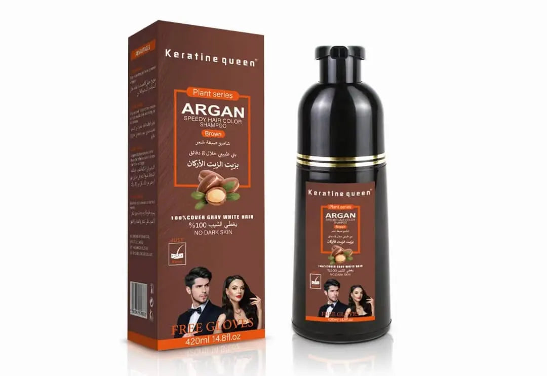 Keratine Queen Instant Hair Color Shampoo In Pakistan (Dark Brown And Black) – Shampoo Hair Dye For 10 in 1 420ml