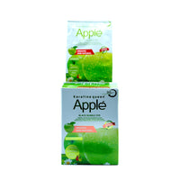 Keratin Queen Apple Black Bubble Dye hair color boxes stacked set, organic and natural ammonia-free green apple hair dye kit for professional and home use, black bubble dye 25ml packaging