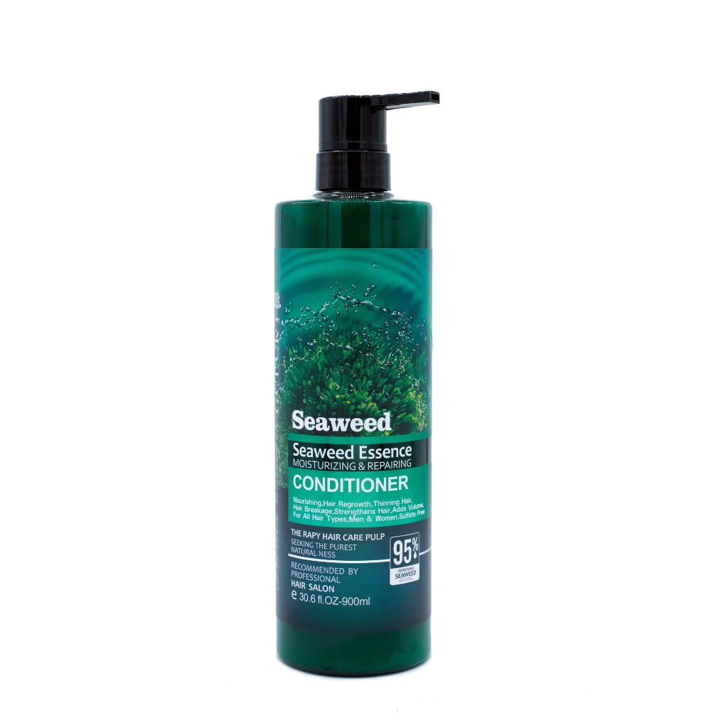 Seaweed Essence conditioner bottle with pump, moisturizing and repairing sulfate-free hair care formula enriched with seaweed extract for hair growth, strength and volume 900ml