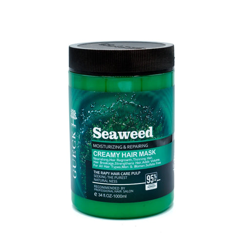 Seaweed creamy hair mask jar, moisturizing and repairing deep conditioning treatment enriched with seaweed extract, designed for nourishing dry and damaged hair, adding volume and reducing frizz 1000ml