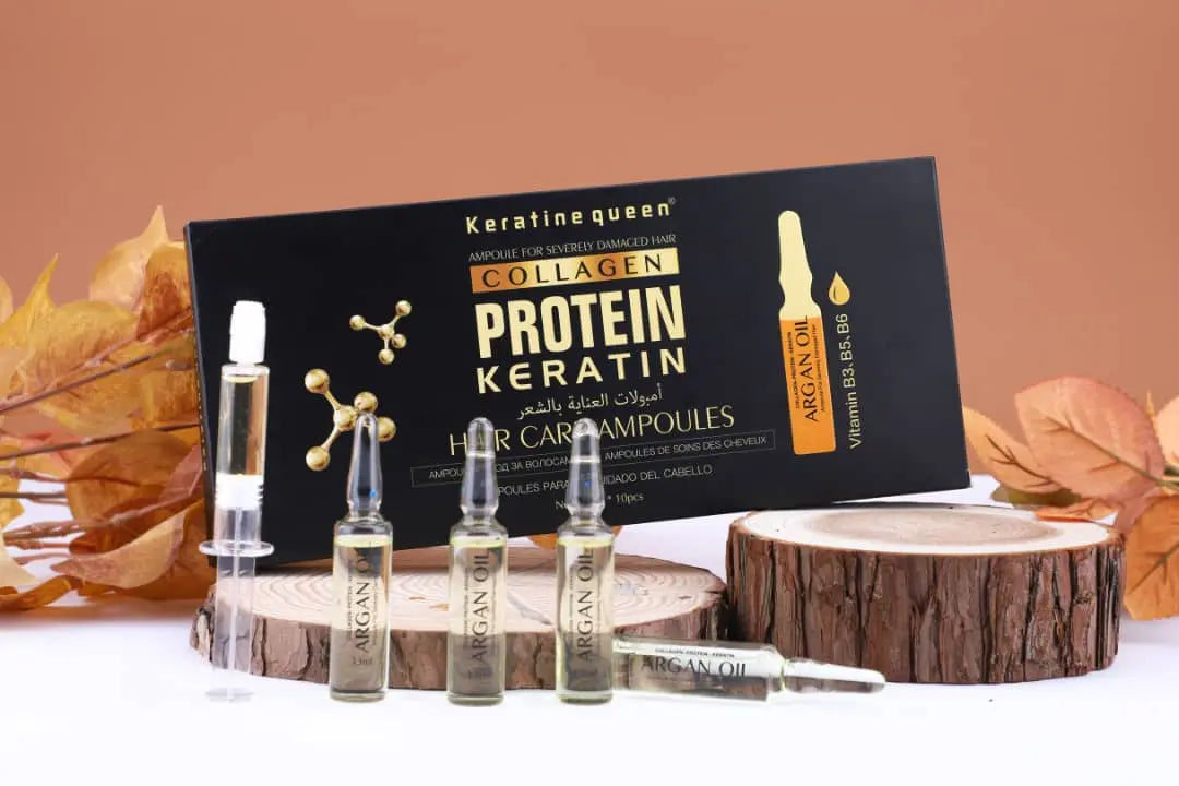 Keratine Queen Brazilian Protein Collagen Hair Ampoules 13ml*10