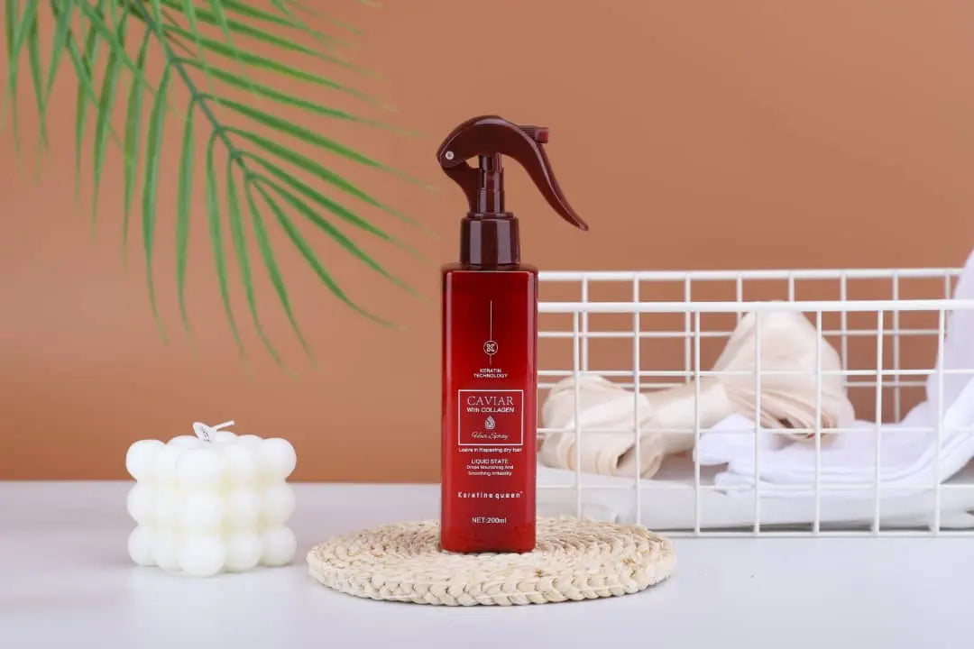 Keratine Queen Sulfate Free Caviar Hair Spray With Collagen For Long Lasting Fragrance Soft and Shiny Hair 200ml