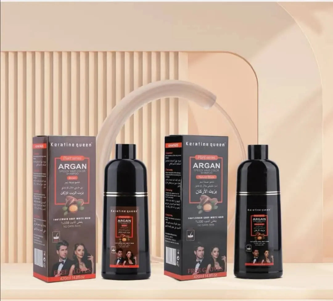 Keratine Queen Instant Hair Color Shampoo In Pakistan (Dark Brown And Black) – Shampoo Hair Dye For 10 in 1 420ml