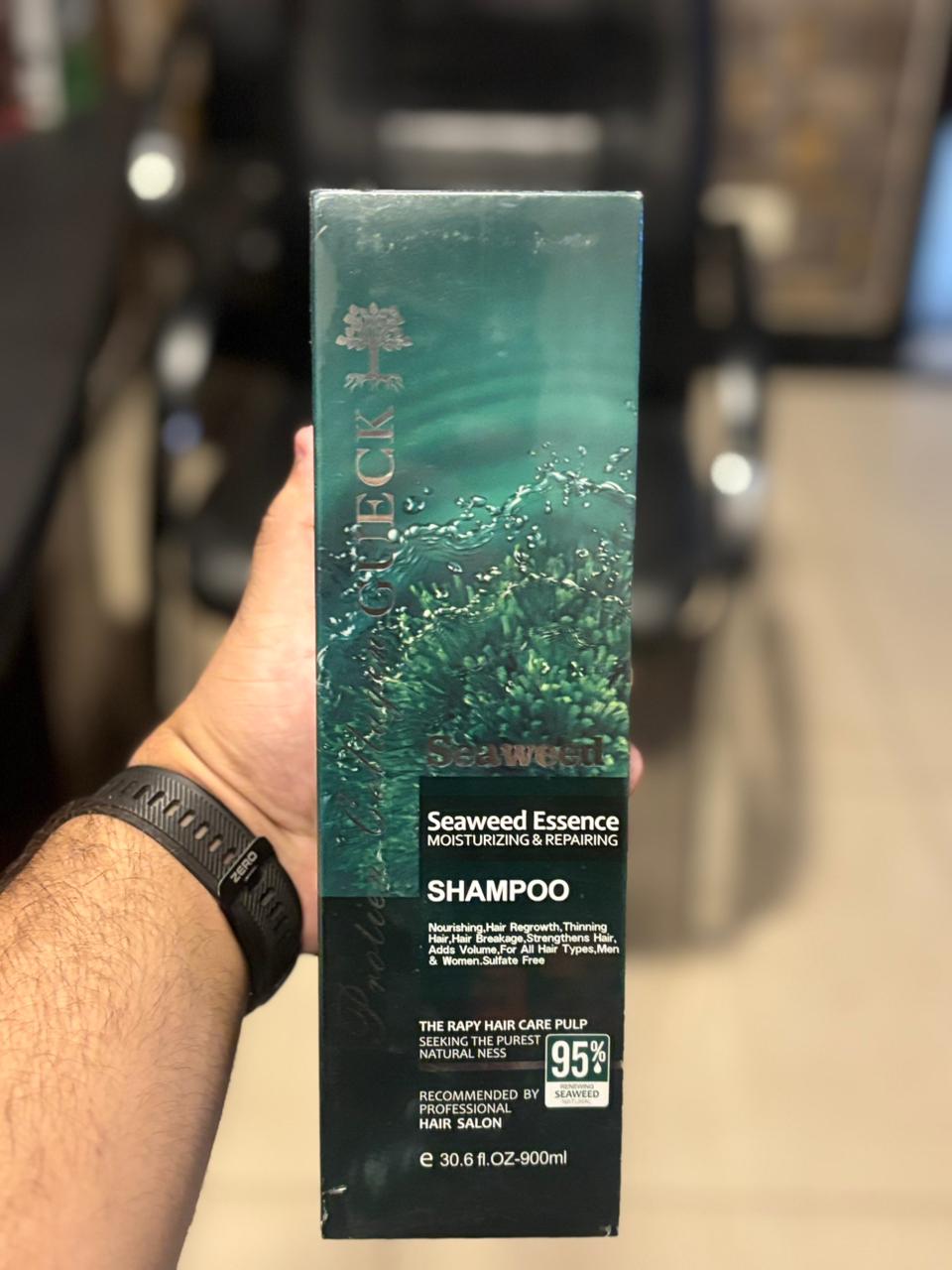 GUECK Seaweed Shampoo 100% Natural Smoothing Care Set Anti-frizz shampoo for Dry Hair 900ml